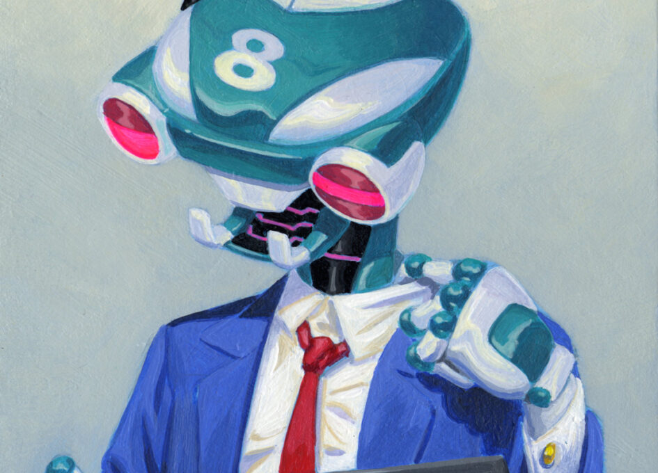 shanepatrickwhite, acrylic, popsurrealism, robots, retrofuturism, criminal kind