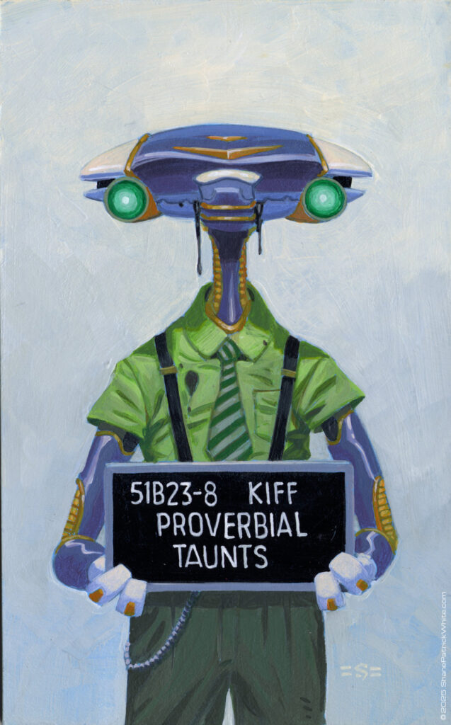 shanepatrickwhite, acrylic, popsurrealism, robots, retrofuturism, criminal kind